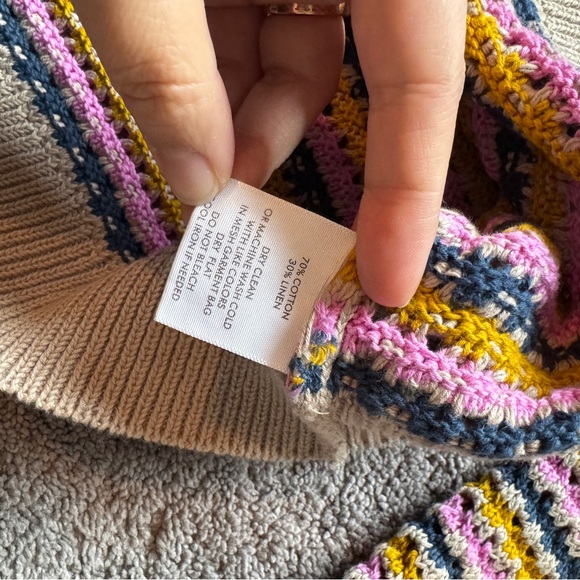 White + Warren Multicolor Striped Cotton Linen Set - Picture 4 of 9